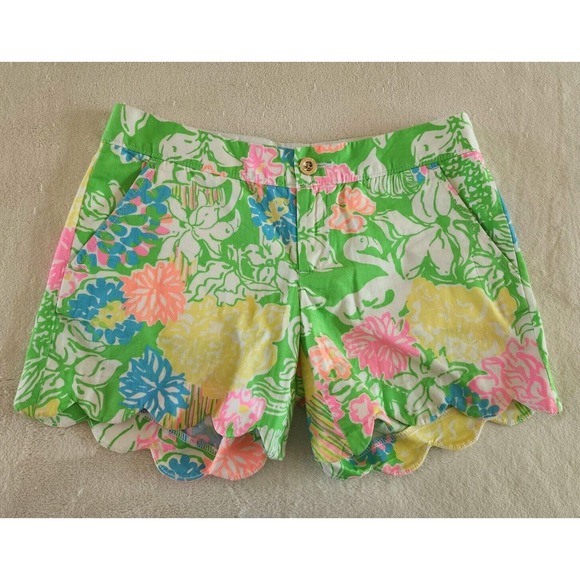 Lilly Pulitzer Pants - Lilly Pulitzer The Buttercup Scalloped Shorts Womens Size 00